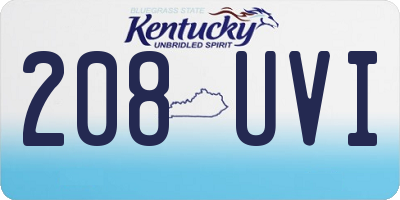 KY license plate 208UVI