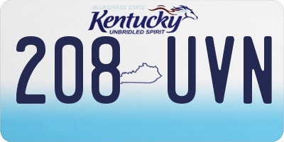 KY license plate 208UVN