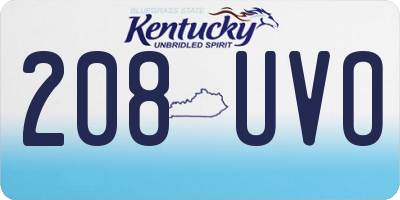 KY license plate 208UVO