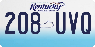 KY license plate 208UVQ