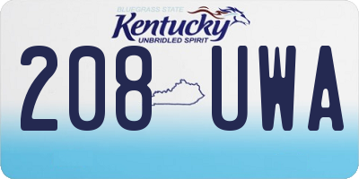 KY license plate 208UWA