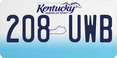 KY license plate 208UWB