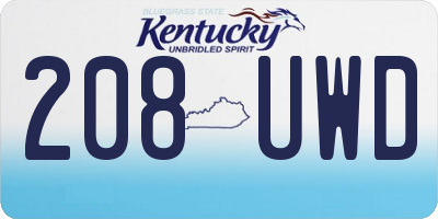 KY license plate 208UWD