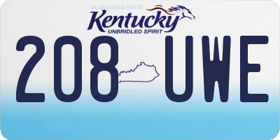KY license plate 208UWE