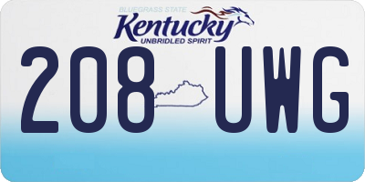 KY license plate 208UWG