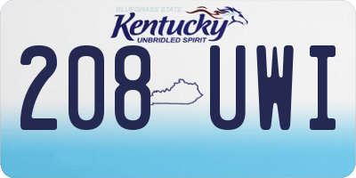 KY license plate 208UWI