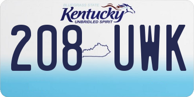 KY license plate 208UWK