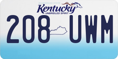 KY license plate 208UWM