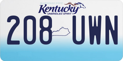 KY license plate 208UWN