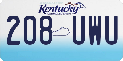 KY license plate 208UWU