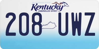KY license plate 208UWZ