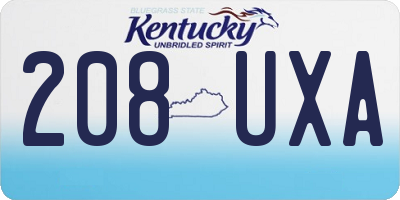KY license plate 208UXA