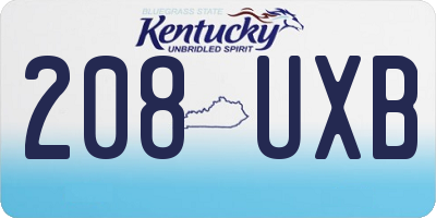 KY license plate 208UXB