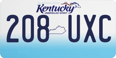 KY license plate 208UXC