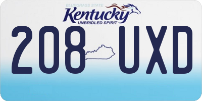 KY license plate 208UXD