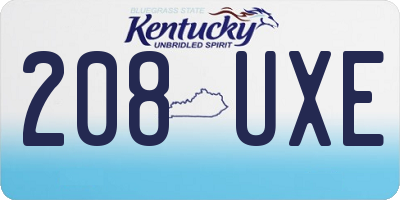 KY license plate 208UXE