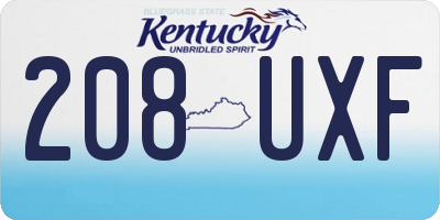 KY license plate 208UXF