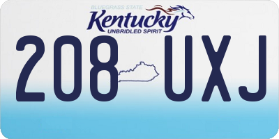 KY license plate 208UXJ