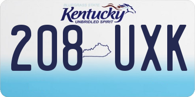 KY license plate 208UXK