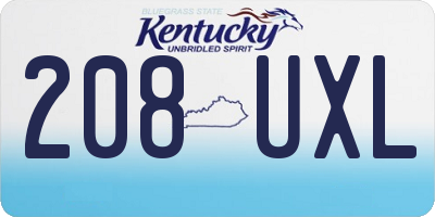 KY license plate 208UXL