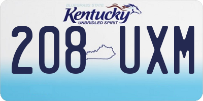 KY license plate 208UXM