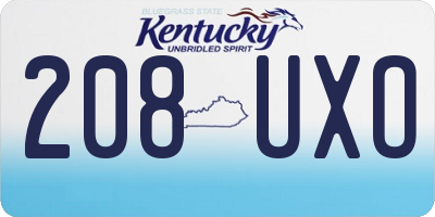 KY license plate 208UXO