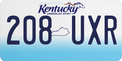 KY license plate 208UXR