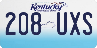 KY license plate 208UXS