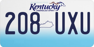 KY license plate 208UXU