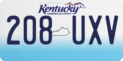 KY license plate 208UXV