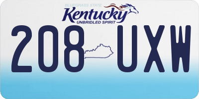 KY license plate 208UXW