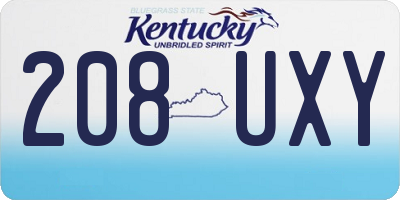 KY license plate 208UXY
