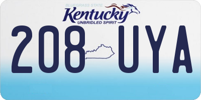 KY license plate 208UYA
