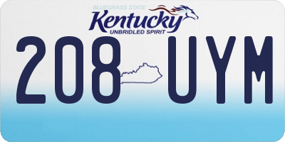 KY license plate 208UYM