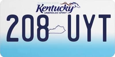 KY license plate 208UYT