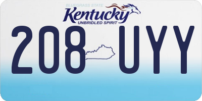 KY license plate 208UYY