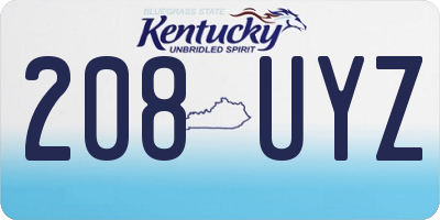 KY license plate 208UYZ
