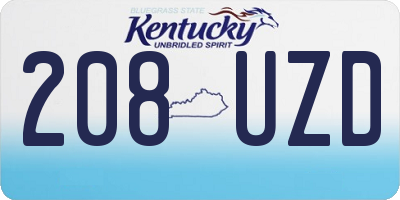 KY license plate 208UZD