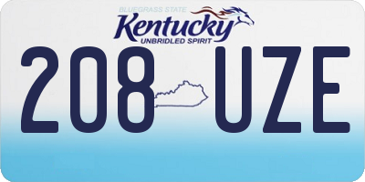 KY license plate 208UZE