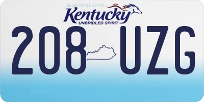 KY license plate 208UZG