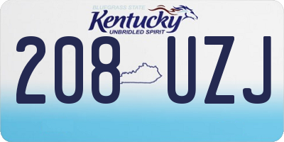 KY license plate 208UZJ