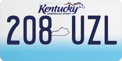 KY license plate 208UZL