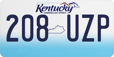 KY license plate 208UZP