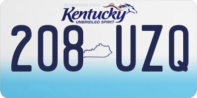 KY license plate 208UZQ