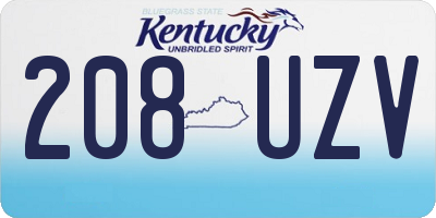 KY license plate 208UZV
