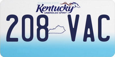 KY license plate 208VAC