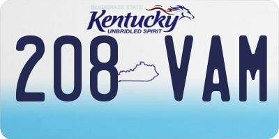 KY license plate 208VAM