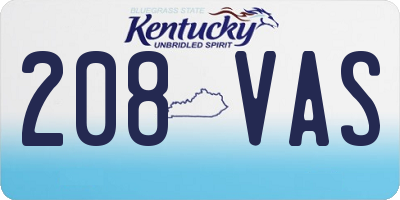 KY license plate 208VAS