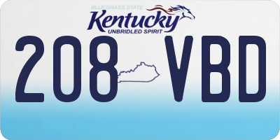 KY license plate 208VBD