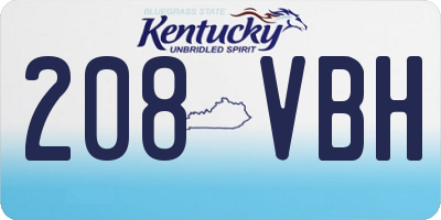 KY license plate 208VBH